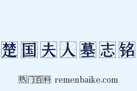 楚国夫人墓志铭是什么意思的图片